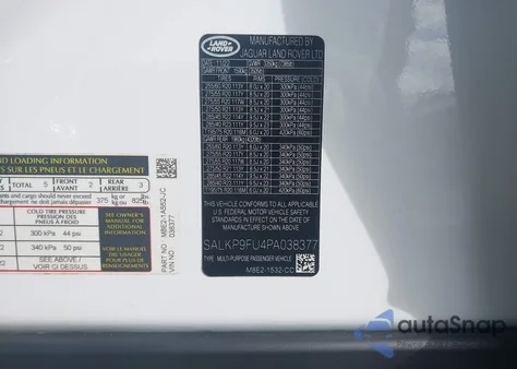 2023 Land Rover Range Rover P400 Se z USA, uszkodzony, nr VIN SALKP9FU4PA038377